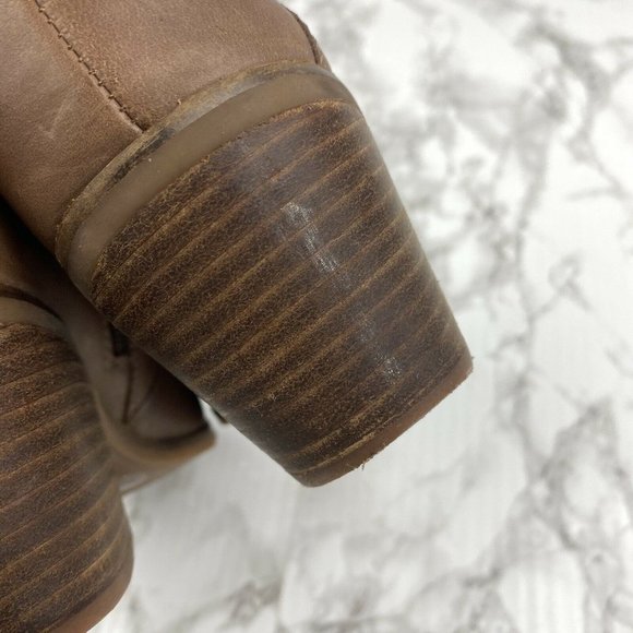 Lucky Brand Zavrina Leather Ankle Booties Cut Out - Picture 5 of 8